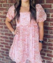 Floral pink dress