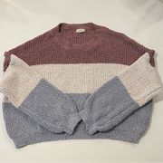 Debut Size M Striped Popcorn Cropped Sweater Good Condition