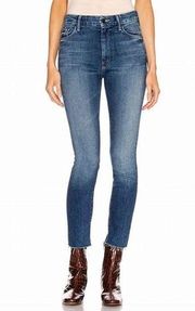 Mother The Looker Ankle Fray Invitation Only Blue Denim Skinny Jeans Size 26