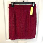 SugarLips Red Lace Mini Pencil Skirt Women’s Size S