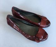 Naturalizer "Hasten" Red Leather Flat Shoes Slip On Womens Size 6M