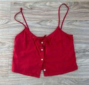 Brandy Melville Red Button Up Tank Top