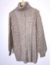 NWT All in Favor Cream Multi Turtleneck Sweater M