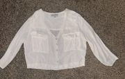 pull and bear cropped white blouse