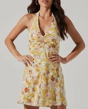 ASTR the Label Floral Cinched Halter Minidress Size Small New