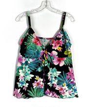 Muticolored Floral Plus Size Tankini Tank Swim Top 20W Beach