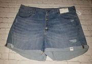 𝅺NWT Arizona Jean Co Jrs Size 23 High-Rise Cuffed Denim Jean Shorts