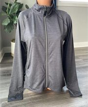 All In Motion Gray Athletic Zip Jacket M Pockets Mock Neck R1