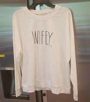 💕RAE DUNN💕 Wifey Graphic Sweatshirt  White L NWT