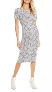 Chaser Bodycon Midi Dress in Snake Print Size Large