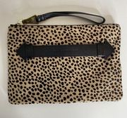 AIMEE KESTENBERG CHEETAH HAIRCALF LARGE POUCH WRISTLET