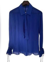 Saks 5th Ave Royal blue cobalt blouse, NWT, Small