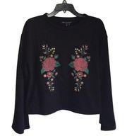 NWOT One Clothing Black Embroidered Pullover XS