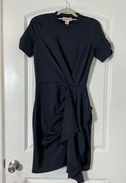 Rachel Parcell Little Black Dress Ruched Draped Sheath Dress Size Small