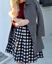 LC Lauren Conrad Black Coats, 
Polka Dot Trench Coat