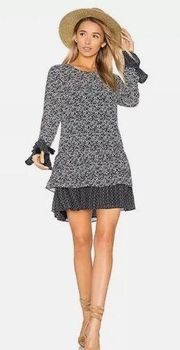 Revolve Berkley Tiered Floral Dress in Navy