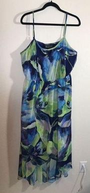 Lane Bryant abstract print tulip hem midi dress