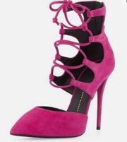 Giuseppe Zanotti Suede Point Tie Lace-Up Pump