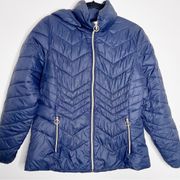 Michael Kors Insulated Puffer Winter Snow Quilted Coat Size Medium Blue Women’s