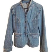 J. Jill Peplum Button Jean Denim Jacket Size Medium