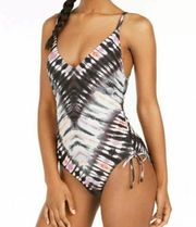 Bar III one piece tie dyed low back swimsuit Med