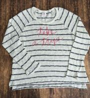 Sundry Take A Trip Embroidered Striped Pullover Sweater Multicolor Size 3