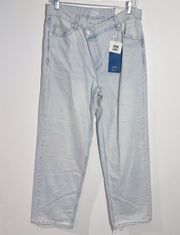 Bershka The Baggy Crossover Criss Croos Button Jeans Size 4