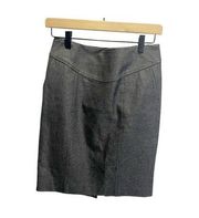 Banana Republic Skirt Sz 2 Gray Black Straight Pencil Knee Stretch Career