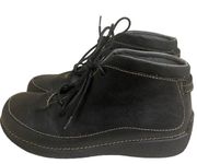 Duluth Trading Andina Black Leather Ankle Boot Chukka Womens Sz 7 Lace Up