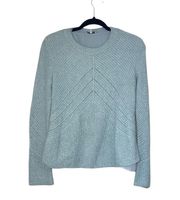 Mint Green Metallic Pointelle Knit Lined Sweater