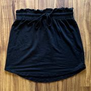 STEVE MADDEN black mini skirt elastic waist drawstring  sz XS stretchy