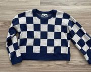 Navy checkered  sweater