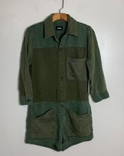 Women's Izzy Utility Romper in Green NWT XS