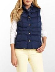 Lilly Pulitzer Lauren Puffer Vest True Navy zip snap size M