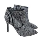 Reiss Gray Spotted Animal Print Calf Hair Stiletto Heeled Boots Size 40 / US 9.5