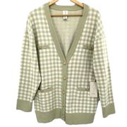 Joie Gingham Boyfriend Oversized Cardigan Sweater New