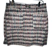 Scotch & Soda Short Mini Tweed Pocket Front A Line Skirt Combo T Multi Color Lg