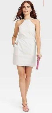 Women's Mini Sundress - A New Day White L NWT