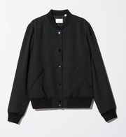 Aritzia Wilfred Poussin Vintage Feel Bomber Flight Jacket Black Size XS