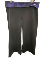 Zumba Cropped Athletic Pants With Fold Over Waist