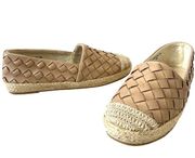 ALEXIS BENDEL Khali Slip On Womens Shoe Sz 8W Tan Woven Leather Rope Braided