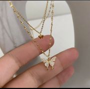 Gold Plated Butterfly Necklace