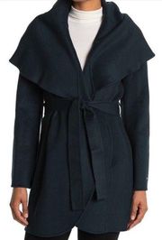 Tahari Women’s Marla Green Wool Caped Pea Coat, EUC, Size XS, MSRP $450