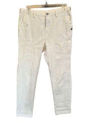 MAISON SCOTCH White Distressed Petit Ami Slim Boyfriend Pants - size 27