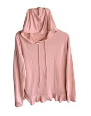 Blush Rose Salmon Thin Hoodie w Ruffle at Bottom Wm M