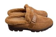 Vionic Women's Charm Kailen Brown Faux Shearling Fuzzy Slid-On Mules Size 8