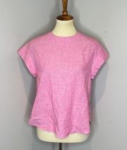 Trovata Birds of Paradise Pink Linen Short Sleeve Blouse