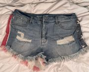 American Flag Jean Shorts