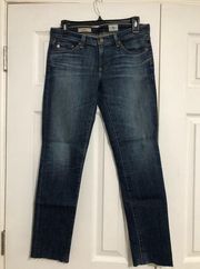 AG Adriano Goldschmied The Stilt cigarette leg frayed raw hem women’s size 27R‎