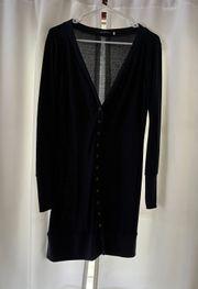 Long Navy Blue Cardigan 